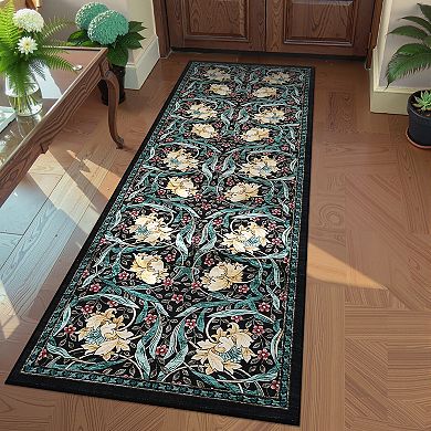 ANIXOL Floral Washable Area Rug