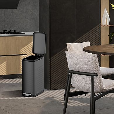 ANIXOL Slim Stainless Steel Step Trash Can with Soft-Close Lid