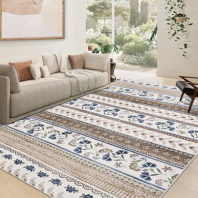 ANIXOL Floral Washable Area Rug
