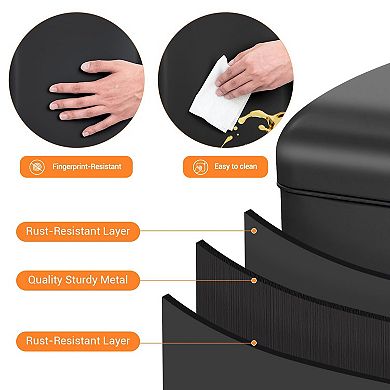 ANIXOL Stainless Steel Step Trash Can with Soft-Close Lid & Foot Pedal