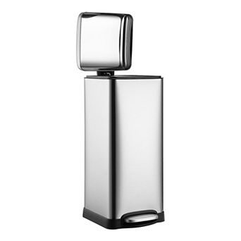 ANIXOL Stainless Steel Step Trash Can with Soft-Close Lid & Foot Pedal