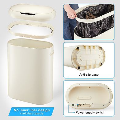 Touchless Motion detector Kitchen Trash Can, Automatic Garbage Bin with Soft-Close Lid