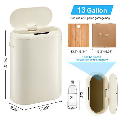 Touchless Motion detector Kitchen Trash Can, Automatic Garbage Bin with Soft-Close Lid