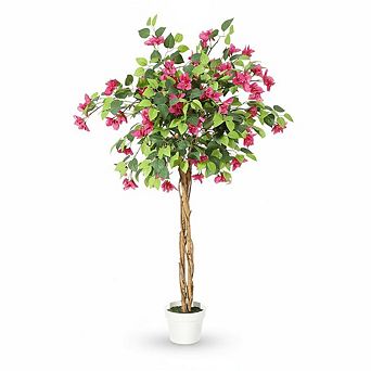 Artificial Bougainvillea Tree with Pink Flowers for Home Decor Office Living Room