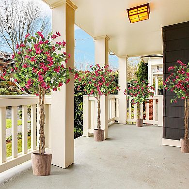 Artificial Bougainvillea Tree with Pink Flowers for Home Decor Office Living Room