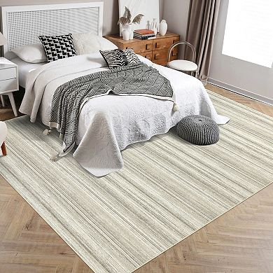 ANIXOL Striped Washable Area Rug