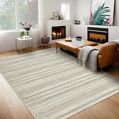 ANIXOL Striped Washable Area Rug