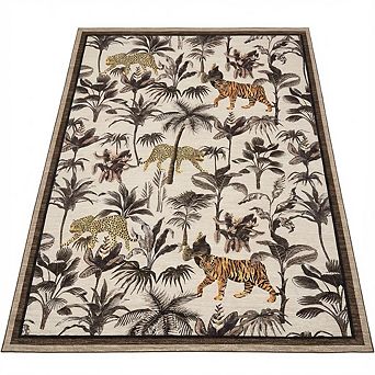 IDEALHOUSE Blue Tiger Jungle Area Rug