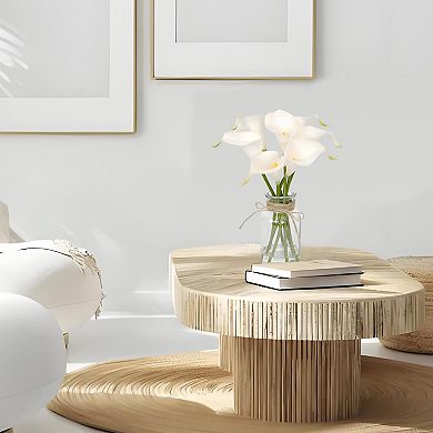 ANIXOL Calla Lily Faux Flowers in Glass Vase