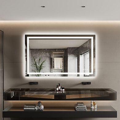 IDEALHOUSE Frameless LED Bathroom Mirror with Anti-Fog & Dimmable Lights