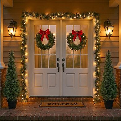 ANIXOL 2-Pack 5ft Artificial Cedar Topiary Trees