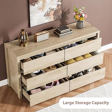 ANIXOL 6-Drawer Wood Dresser