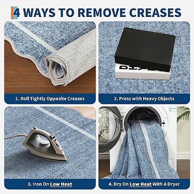 ANIXOL Scalloped Washable Area Rug