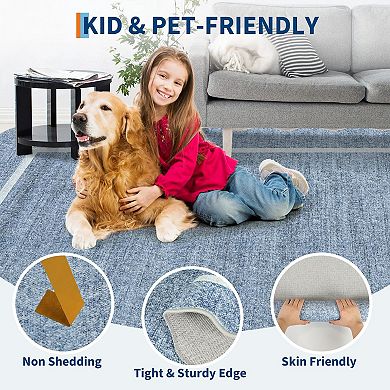 ANIXOL Scalloped Washable Area Rug