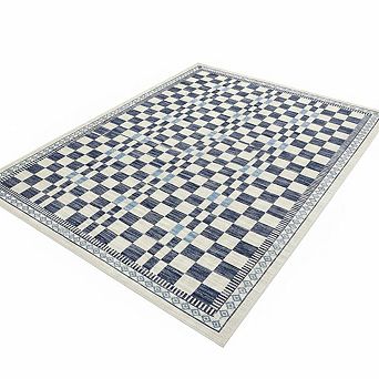 ANIXOL Washable Checkered Area Rug