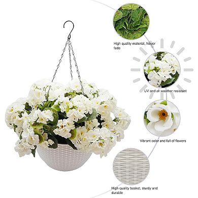 ANIXOL Artificial Geranium Hanging Basket Set
