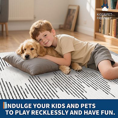 ANIXOL Washable Geometric Area Rug