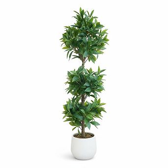 Artificial Ball Tree, Triple Ball Boxwood Look with Pot for Living Room Office Entrance