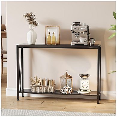 Entryway Sofa Table with 2-Tier Storage Shelves, Multi-Functional Console Table for Living Room