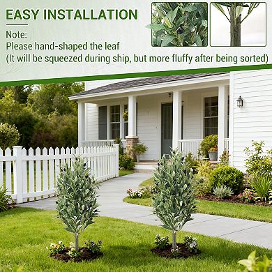 ANIXOL Artificial Bay Laurel Trees Set of 2