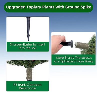 ANIXOL Artificial Topiary Trees with Spikes Set of 2