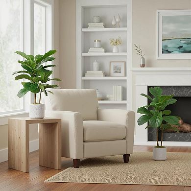 Artificial Fiddle Leaf Fig Tree 2-Pack, Faux Ficus Lyrata in White Planters