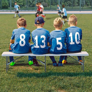 IDEALHOUSE 2-Pack 6-Foot Waterproof Plastic Folding Benches