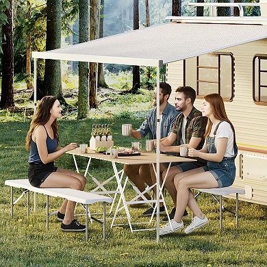 IDEALHOUSE 2-Pack 6-Foot Waterproof Plastic Folding Benches