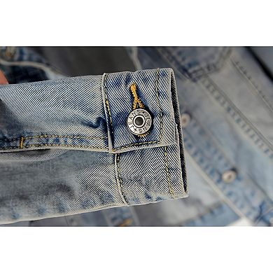 Women Casual Denim Jacket with Detachable Hoodie