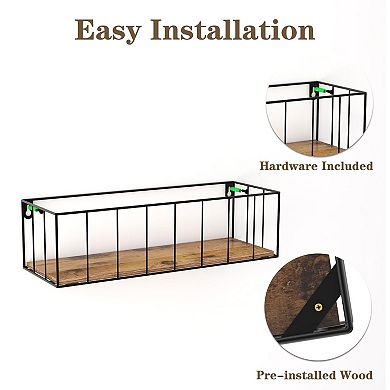 Set of 5 Floating Shelf Sets Wall Rail Storage for Bathroom Kitchen