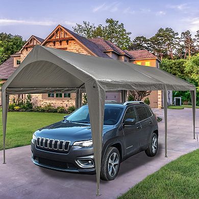 10×20 ft Replacement Carport Top Canopy Cover with Fabric Pole Skirts and Fixing Accessories