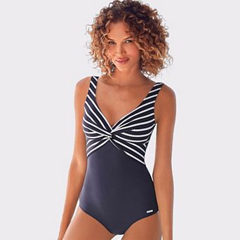 Lascana Women's Striped Tummy Control One Piece