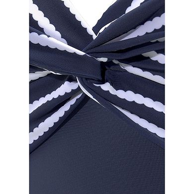 Lascana Women's Striped Tummy Control One Piece