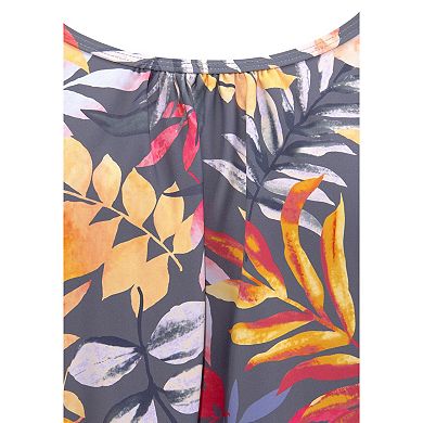 Lascana Women's Tropical Print Loose Tankini Top