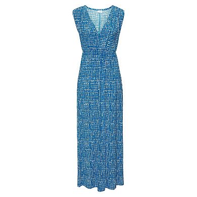 Lascana Women's Print V-Neck Maxi Dress