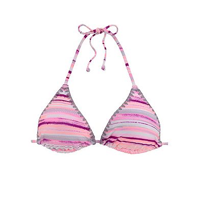 Lascana Women's Printed Crochet Triangle Bikini Top