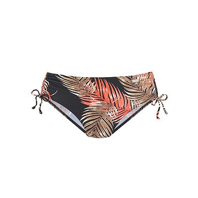 Lascana Women's Palm Print Mid Rise Bikini Bottom