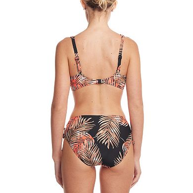 Lascana Women's Palm Print Mid Rise Bikini Bottom