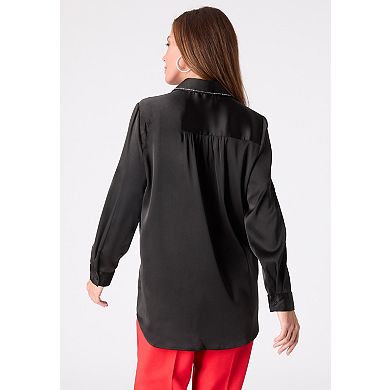 Roaman's Women's Plus Size Kate Satin Blouse