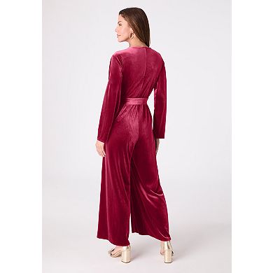 Roaman's Women's Plus Size Velour Jumpsuit