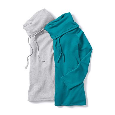 Roaman's Women's Plus Size Comfort+ Fleece Cowl Neck Sweatshirt