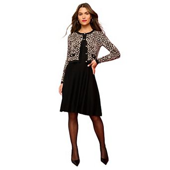 Roaman's Women's Plus Size Jacket Sweater Dress