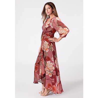 Roaman's Women's Plus Size Overlay Ruffle Maxi Dress