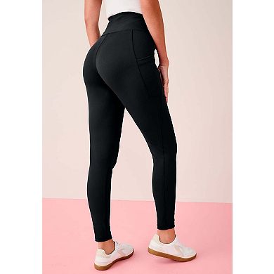 Roaman's Women's Plus Size Soft Sculpt Side-Pocket Legging