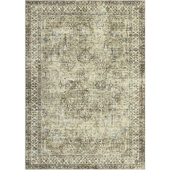 8x10FT Washable Floral Design Area Rug TPR Backing Non Slip for Living Room Dining Kids Room