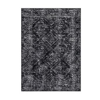 10x13FT Vintage Geometric Living Room Rug with Rubber Backing for Bedroom Dining Office