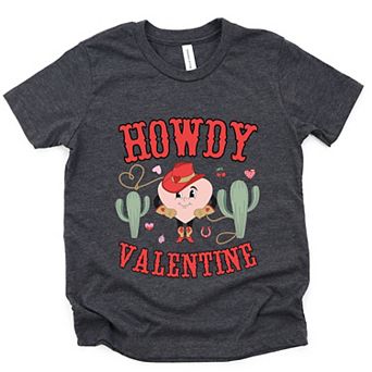 Howdy Valentine Heart - Youth Short Sleeve Graphic T-Shirt