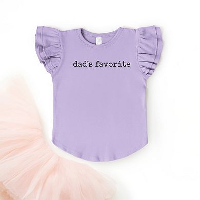 Dad's Favorite Typewriter - Flutter Sleeve Graphic T-Shirt