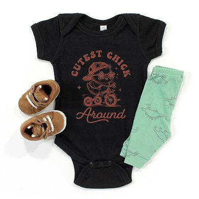 Cutest Chick Around Bike - Baby Short Sleeve Graphic Bodysuit