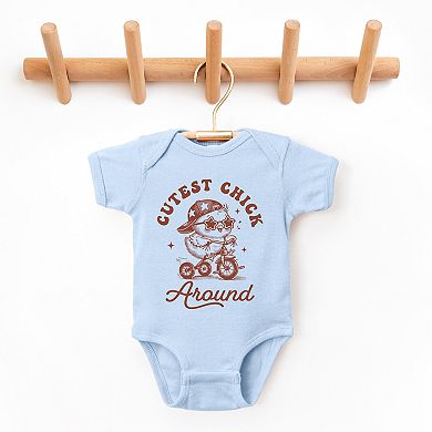 Cutest Chick Around Bike - Baby Short Sleeve Graphic Bodysuit